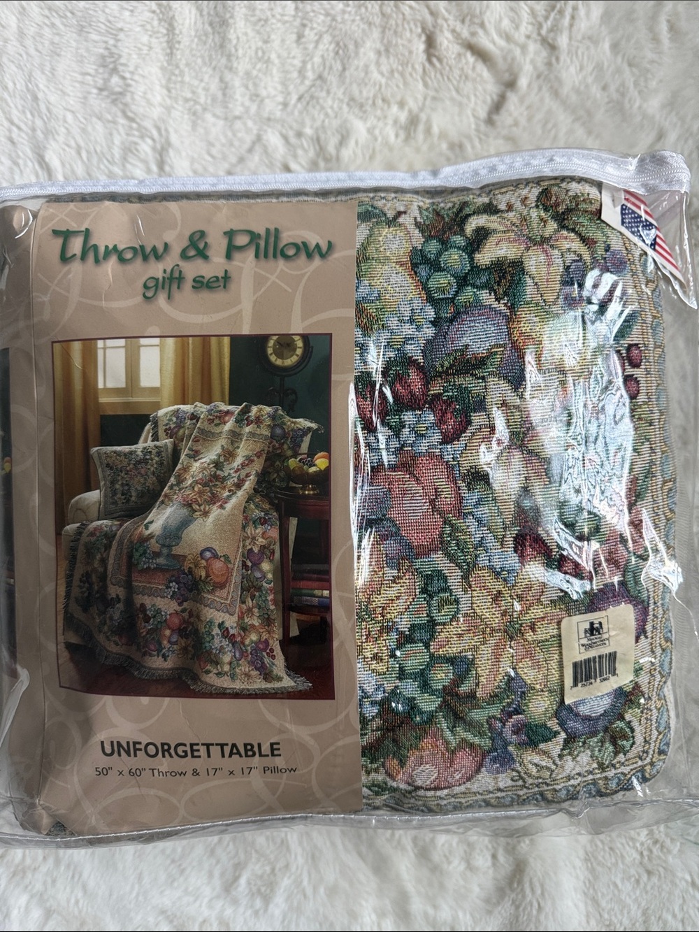 Manual Woodworkers & Weavers Unforgettable 50" x 60" Throw & 17" x 17" USA Made